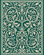 Elegant Ivory Leaf Scroll Design Rug