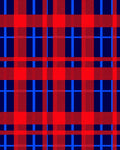Classic Red Blue Plaid Pattern Rug