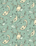 Abstract Swirls Plant Forms Pattern Rug