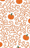 Autumn Pumpkin Vine Scroll Pattern Rug