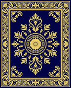 Antique Golden Floral Medallion Rug
