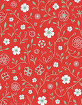 Crimson Floral Vine Pattern Rug