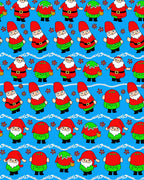 Christmas Gnomes Red Green Bright Blue Rug