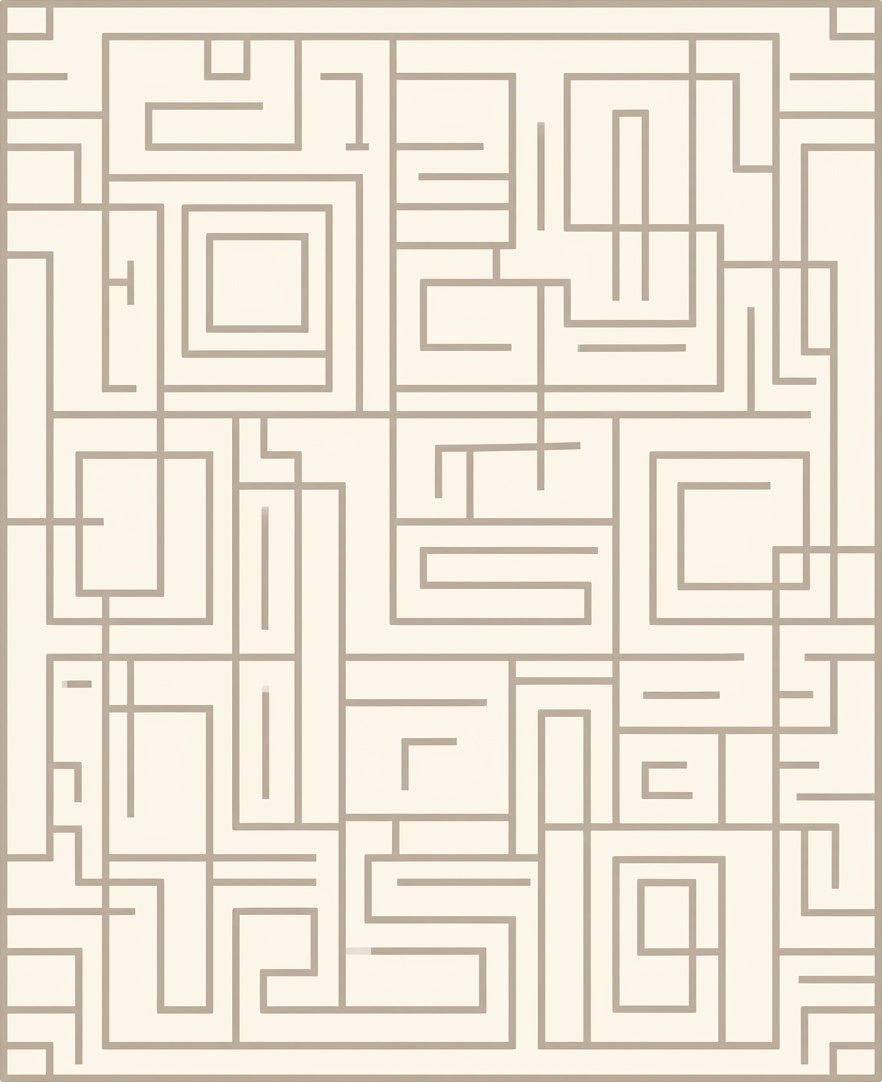 Neutral Maze Pattern Rug