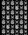 Bold White Leafy Pattern Rug