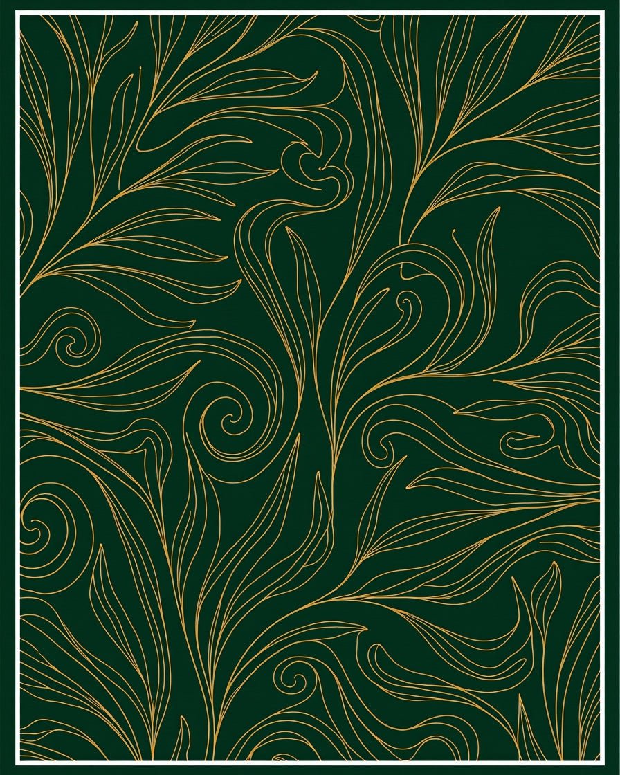 Rich Gold Vine Patterned Rug