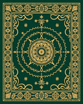 Antique Gold Border Mandala Design Rug