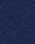 Swirling Navy White Abstract Pattern Rug