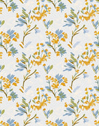 Floral Branches In Yellow And Blue Rug