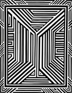 Graphic Black White Geometric Lines Rug