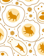 Whimsical Cat Snowflake Pattern Design Rug
