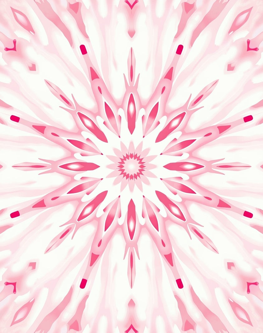 Pink Floral Mandala Pattern Rug