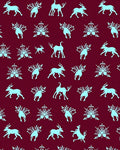 Light Blue Deer Floral Pattern Rug