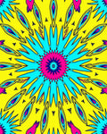 Vibrant Abstract Sunburst Geometric Rug
