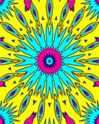 Vibrant Abstract Sunburst Geometric Rug