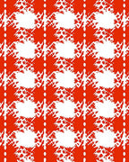 Abstract Red White Organic Pattern Rug