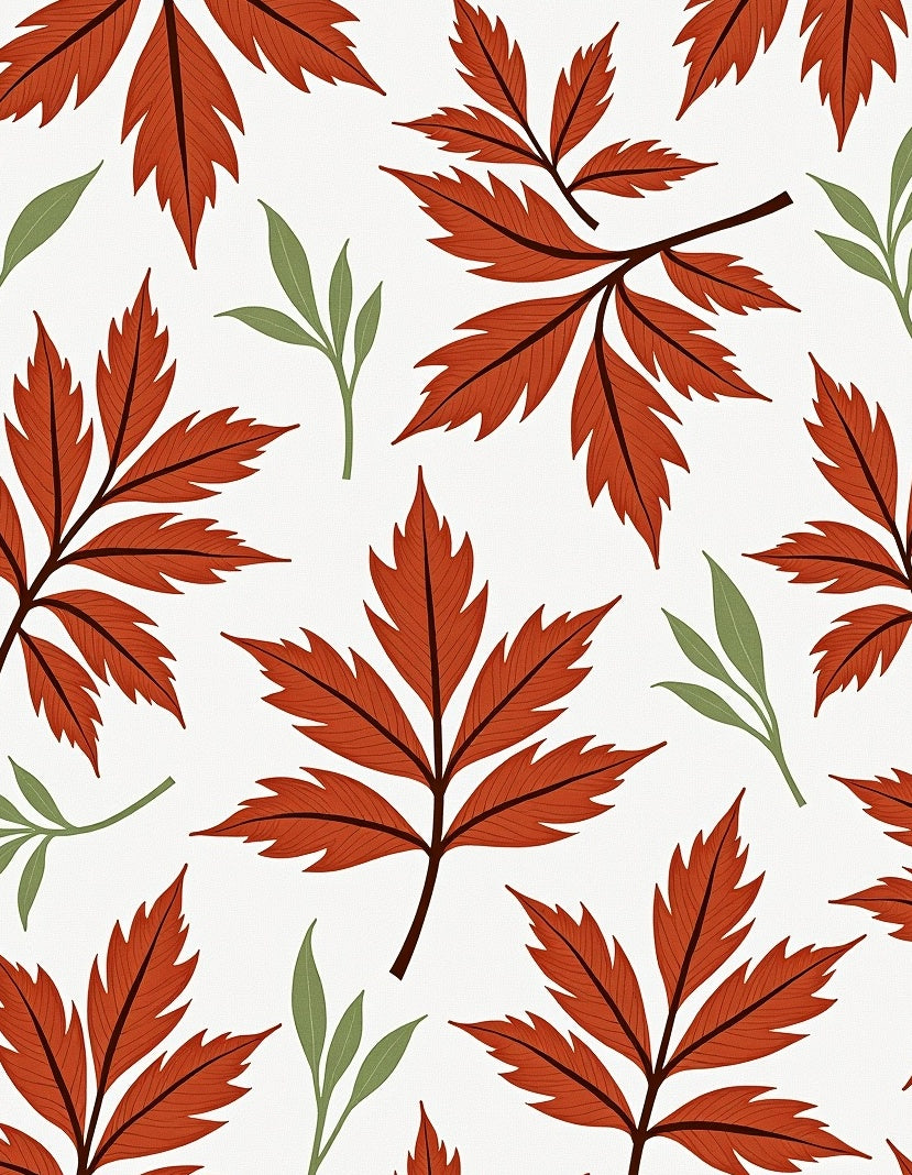 Autumn Leaf Patterned Design Rug