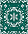 Winter Snowflake Medallion Patterned Rug