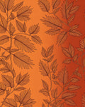 Orange Floral Branch Pattern Rug