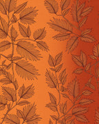 Orange Floral Branch Pattern Rug