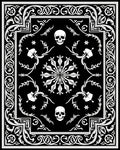 Gothic Black White Skull Detailed Rug