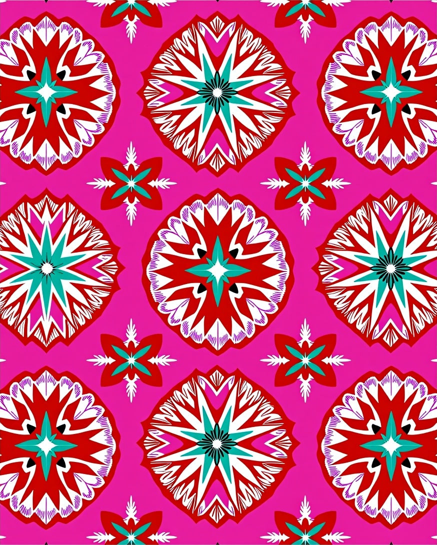 Bold Floral Sunburst Pattern Rug