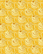 Golden Swirls Floral Art Nouveau Pattern Rug