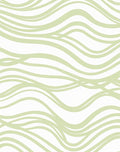 Serene Green Wavy Pattern Rug