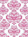 Fuchsia Baroque Floral Crest Rug