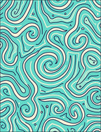 Abstract Aqua Swirls Pattern Rug