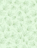 Minimalist Green Leaf Line Art Rug