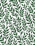 Forest Green Leafy Branch Pattern Rug