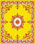 Vibrant Sunburst Floral Mandala Rug