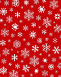 Christmas Snowflake Patterned White Red Rug