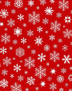 Christmas Snowflake Patterned White Red Rug