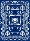 White Geometric Snowflake Pattern Rug