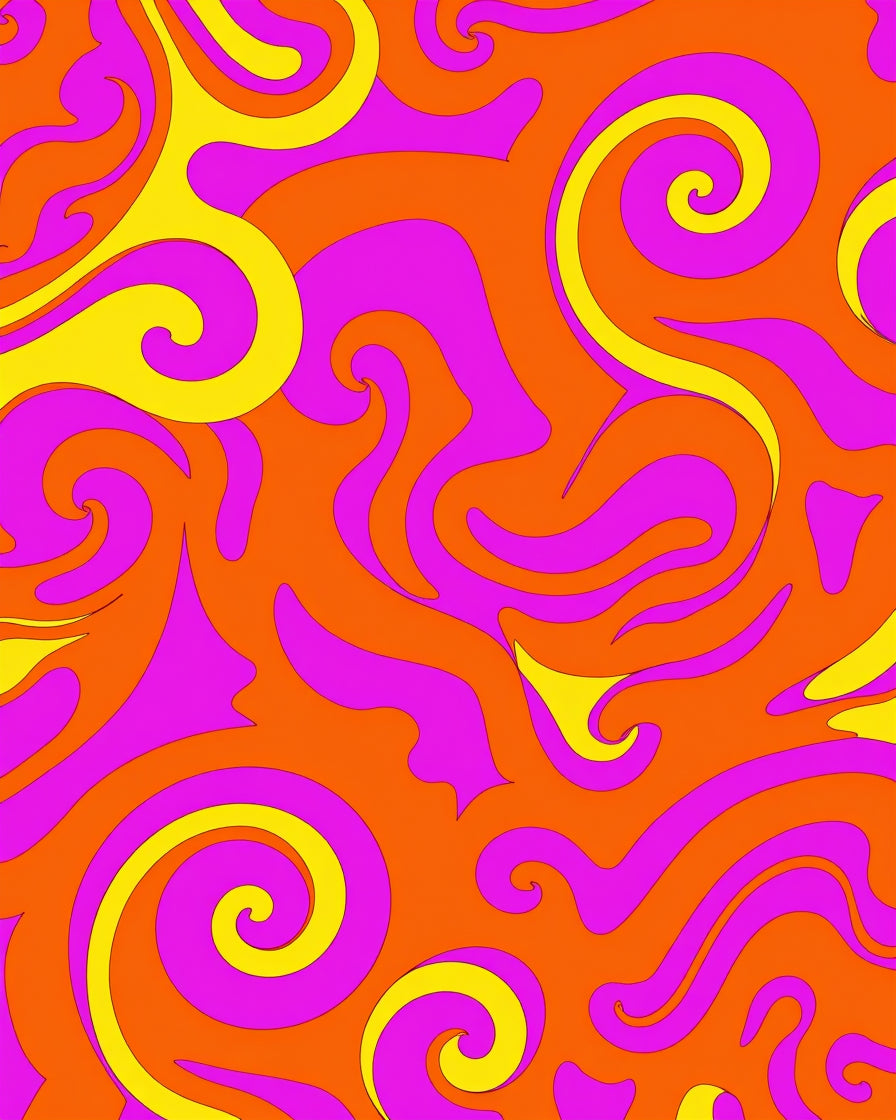 Groovy Swirls Waves Pattern Rug
