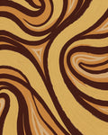 Swirling Abstract Warm Earth Tones Rug