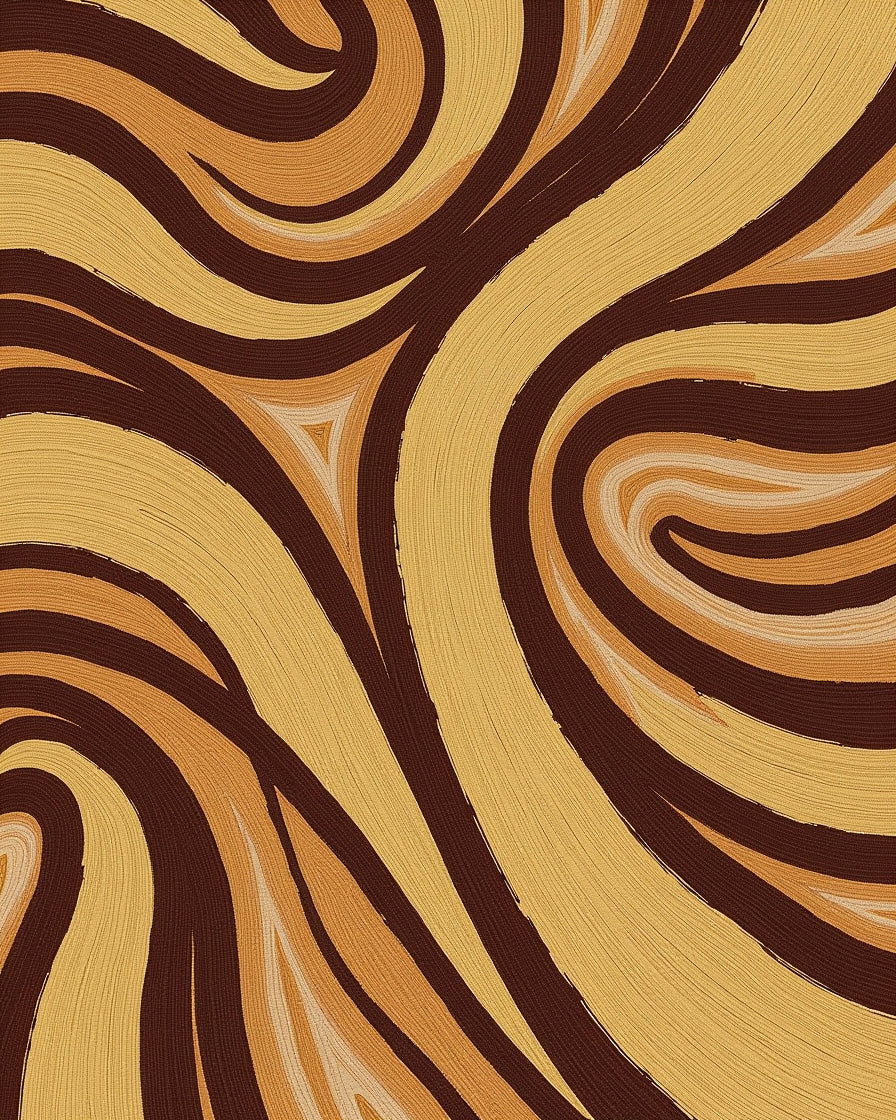 Swirling Abstract Warm Earth Tones Rug