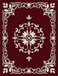 Ornate Floral Scroll Border Design Rug