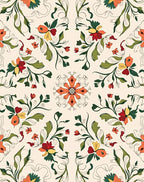 Floral Vine Mandala Pattern Rug