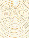 Golden Circular Grain Abstract Rug