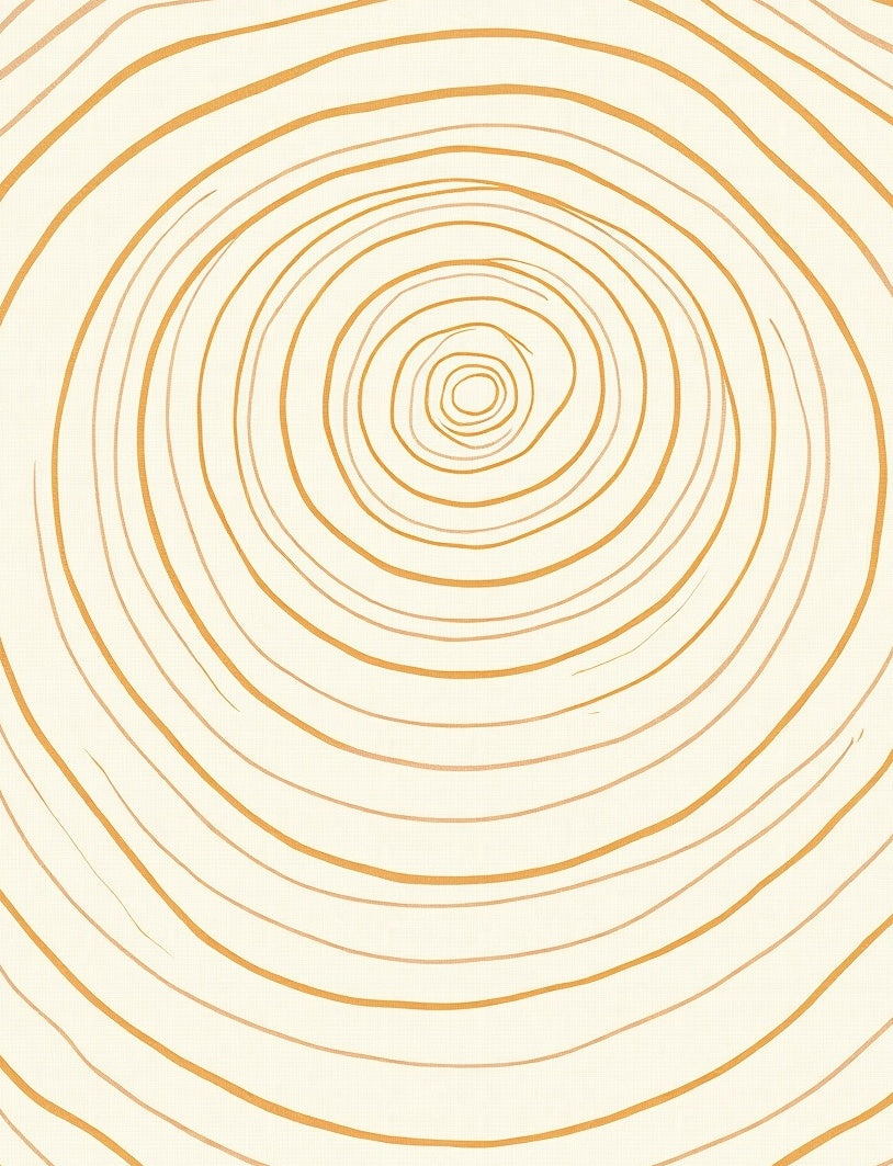 Golden Circular Grain Abstract Rug