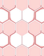 Pink Honeycomb Geometric Pattern Rug