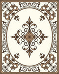 Ornate Floral Scrollwork Design Rug