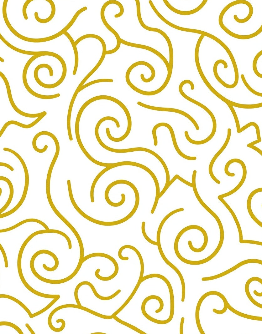 Golden Swirl Abstract Pattern Rug