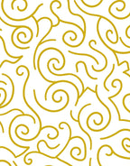Golden Swirl Abstract Pattern Rug