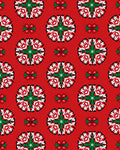 Bold Red Green Floral Mandala Repeat Rug