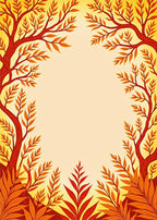 Autumn Tree Canopy Border Design Rug