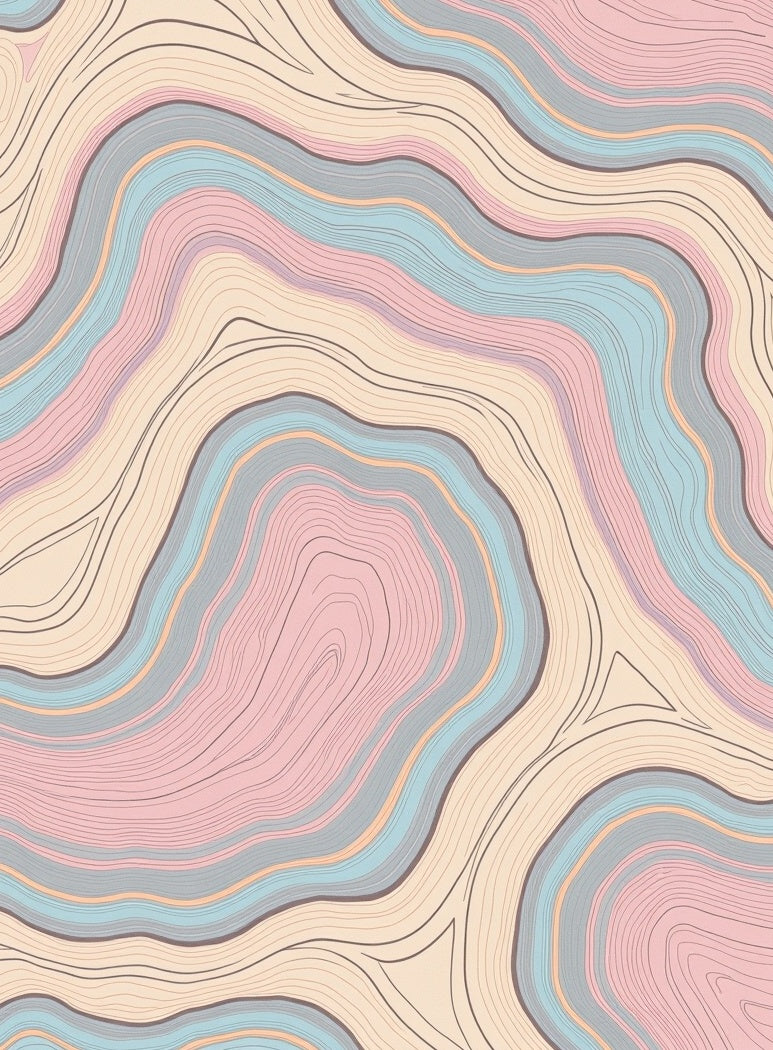 Pastel Agate Swirl Pattern Design Rug